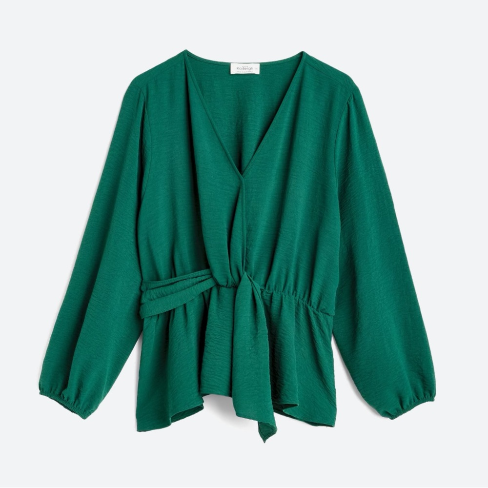 Darlington Front Tie Peplum Blouse